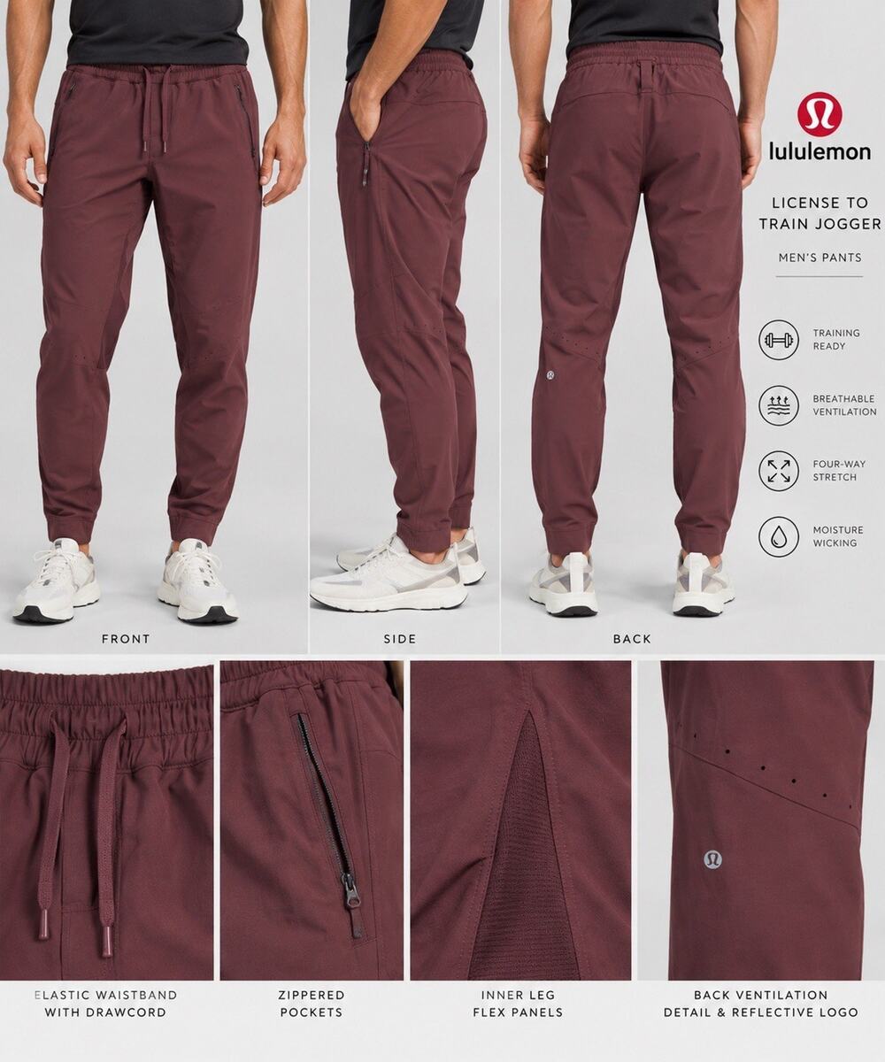 Lululemon License to Train Jogger Men’s Small Maroon Athletic Pants